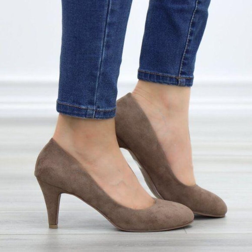Taupe Suede Heels